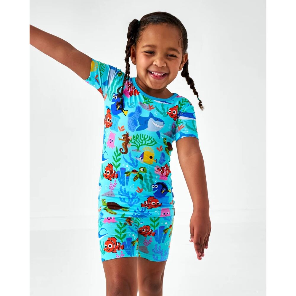 Little Sleepies Disney Nemo's Reef Bamboo 2-Piece Short PJ Set 12-18 mo NWT 🐠